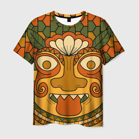 Мужская футболка 3D с принтом Polynesian tiki TRICKY , 100% полиэфир | прямой крой, круглый вырез горловины, длина до линии бедер | africa | bora bora | fiji | hawaii | island | nature | ocean | polynesia | samoa | tahiti | tiki | африка | гаваи | дикие племена | индеец | истукан | лето | орнамент | острова | племя | пляж | полинезия | серфинг | тики | тропики | туризм | узор