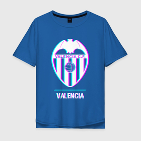 Мужская футболка хлопок Oversize с принтом Valencia FC в стиле Glitch в Санкт-Петербурге, 100% хлопок | свободный крой, круглый ворот, “спинка” длиннее передней части | club | fc | football | glitch | logo | valencia | валенсия | глитч | клуб | лого | мяч | символ | спорт | футбол | футболист | футболисты | футбольный