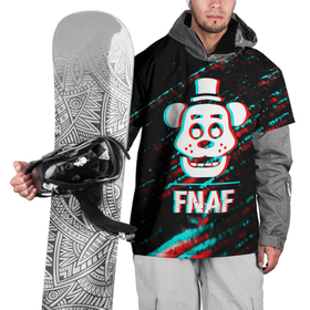 Накидка на куртку 3D с принтом FNAF в стиле Glitch (Баги Графики) на темном фоне в Новосибирске, 100% полиэстер |  | five | fnaf | freddy | glitch | logo | nights | баги | глитч | звезды | игра | игры | космос | лого | логотип | найт | символ | файв | фнаф | фредди