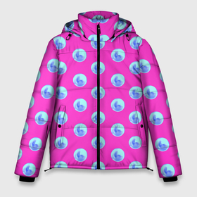 Мужская зимняя куртка 3D с принтом Бирюзовый горох 3д на розом фоне в Новосибирске, верх — 100% полиэстер; подкладка — 100% полиэстер; утеплитель — 100% полиэстер | длина ниже бедра, свободный силуэт Оверсайз. Есть воротник-стойка, отстегивающийся капюшон и ветрозащитная планка. 

Боковые карманы с листочкой на кнопках и внутренний карман на молнии. | 3д | бирюзовый | в тренде | геометрия | горошек | модный | розовый | симметрия | сфера | шар