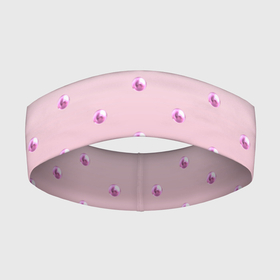Повязка на голову 3D с принтом Перламутровый розовый горошек бусинки в Курске,  |  | блестящий | геометрия | горошек | для девочек | пноламутровый | розовый | симметрия