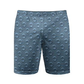 Мужские шорты спортивные с принтом Цвет морской волны: кольца 3д в Тюмени,  |  | 3д | геометрия | кольца | круги | симметрия | тренд