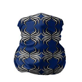 Бандана-труба 3D с принтом Симметричный узор на темно синем фоне в Екатеринбурге, 100% полиэстер, ткань с особыми свойствами — Activecool | плотность 150‒180 г/м2; хорошо тянется, но сохраняет форму | абстракция | геометрия | орнамент | симметрия | тренд