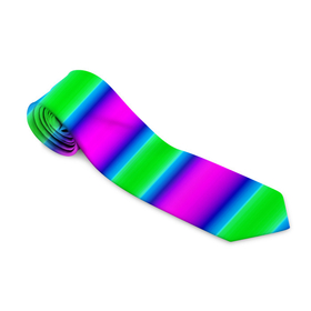 Галстук 3D с принтом Зеленый и фиолетовые яркие неоновые полосы striped pattern , 100% полиэстер | Длина 148 см; Плотность 150-180 г/м2 | Тематика изображения на принте: modern | neon | striped pattern | горизонтальные полоы | зеленые полосы | полосатый узор | фиолетовые полосы