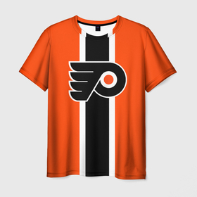 Мужская футболка 3D с принтом Филадельфия Флайерз Форма в Белгороде, 100% полиэфир | прямой крой, круглый вырез горловины, длина до линии бедер | nhl | philadelphia flyers | нхл | филадельфия флайерз | хоккей