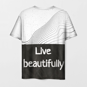 Мужская футболка 3D с принтом Линии жизни | Life lines в Новосибирске, 100% полиэфир | прямой крой, круглый вырез горловины, длина до линии бедер | life lines | линии | линии жизни | чёрные линии