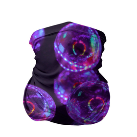Бандана-труба 3D с принтом Неоновые сюрреалистичные пузыри   Фиолетовый в Тюмени, 100% полиэстер, ткань с особыми свойствами — Activecool | плотность 150‒180 г/м2; хорошо тянется, но сохраняет форму | Тематика изображения на принте: abstraction | art | artwork | bubbles | colorful | colors | dark | darkness | graphics | neon | surrealism | абстракция | арт | графика | искусство | неон | пузыри | разноцветный | сюрреализм | темнота | тьма | цвета