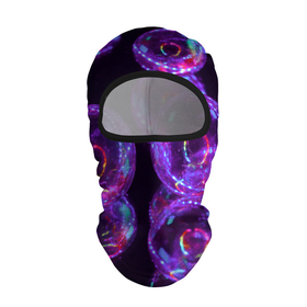 Балаклава 3D с принтом Неоновые сюрреалистичные пузыри   Фиолетовый в Белгороде, 100% полиэстер, ткань с особыми свойствами — Activecool | плотность 150–180 г/м2; хорошо тянется, но при этом сохраняет форму. Закрывает шею, вокруг отверстия для глаз кайма. Единый размер | abstraction | art | artwork | bubbles | colorful | colors | dark | darkness | graphics | neon | surrealism | абстракция | арт | графика | искусство | неон | пузыри | разноцветный | сюрреализм | темнота | тьма | цвета