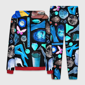 Мужской костюм 3D с принтом Underground pattern   Fashion 2099 в Курске, 100% полиэстер | Манжеты и пояс оформлены тканевой резинкой, двухслойный капюшон со шнурком для регулировки, карманы спереди | butterfly | cherry | diamond | elephant | eye | fashion | flower | giraffe | lips | pattern | shell | underground | бабочка | бриллиант | вишня | глаз | жираф | мода | ракушка | слон | узор | цветок