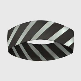 Повязка на голову 3D с принтом Серебряная и черная диагонали в Петрозаводске,  |  | геометрия | диагональ | полоска | серебряный | симметрия | тренды | черный
