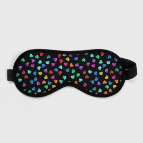 Маска для сна 3D с принтом Сердечки разноцветные на черном в Тюмени, внешний слой — 100% полиэфир, внутренний слой — 100% хлопок, между ними — поролон |  | любовь | разноцветные | сердечки | сердца | цветные | яркий принт