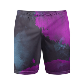 Мужские шорты спортивные с принтом Акварельная абстракция фуксия ,  |  | абстракция | акварель | акварельные пятна | розовый | темный | фуксия | цикломен