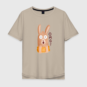 Мужская футболка хлопок Oversize с принтом ОМГ Лама в Екатеринбурге, 100% хлопок | свободный крой, круглый ворот, “спинка” длиннее передней части | omg | лама | надпись | омг | юмор