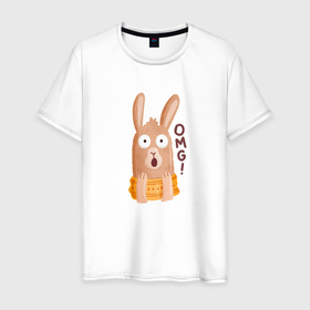 Мужская футболка хлопок с принтом ОМГ Лама в Белгороде, 100% хлопок | прямой крой, круглый вырез горловины, длина до линии бедер, слегка спущенное плечо. | omg | лама | надпись | омг | юмор