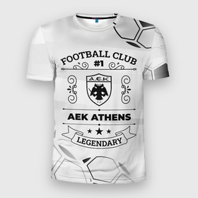 Мужская футболка 3D Slim с принтом AEK Athens Football Club Number 1 Legendary в Курске, 100% полиэстер с улучшенными характеристиками | приталенный силуэт, круглая горловина, широкие плечи, сужается к линии бедра | Тематика изображения на принте: aek | aek athens | athens | club | football | logo | аек | клуб | лого | молния | мяч | символ | спорт | футбол | футболист | футболисты | футбольный