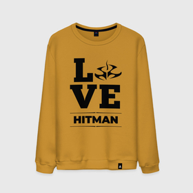 Мужской свитшот хлопок с принтом Hitman Love Classic в Тюмени, 100% хлопок |  | hitman | logo | love | игра | игры | лого | логотип | символ | хитман
