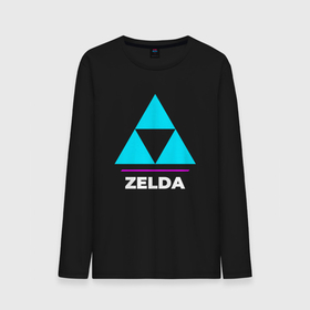 Мужской лонгслив хлопок с принтом Символ Zelda в неоновых цветах , 100% хлопок |  | legend | logo | neon | the | zelda | зельда | игра | игры | легенд | лого | логотип | неон | символ