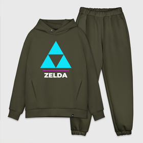 Мужской костюм хлопок OVERSIZE с принтом Символ Zelda в неоновых цветах ,  |  | legend | logo | neon | the | zelda | зельда | игра | игры | легенд | лого | логотип | неон | символ