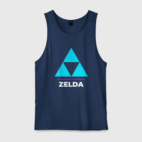 Мужская майка хлопок с принтом Символ Zelda в неоновых цветах , 100% хлопок |  | legend | logo | neon | the | zelda | зельда | игра | игры | легенд | лого | логотип | неон | символ