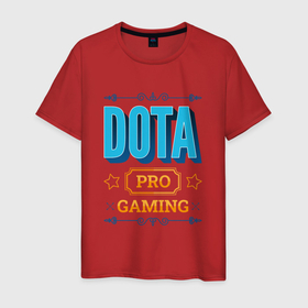 Мужская футболка хлопок с принтом Игра Dota PRO Gaming в Санкт-Петербурге, 100% хлопок | прямой крой, круглый вырез горловины, длина до линии бедер, слегка спущенное плечо. | dota | logo | pro | дота | игра | игры | лого | логотип | символ