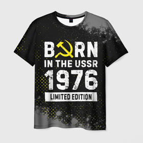 Мужская футболка 3D с принтом Born In The USSR 1976 year Limited Edition в Кировске, 100% полиэфир | прямой крой, круглый вырез горловины, длина до линии бедер | Тематика изображения на принте: 