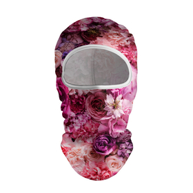 Балаклава 3D с принтом BOUQUET OF VARIOUS FLOWERS в Тюмени, 100% полиэстер, ткань с особыми свойствами — Activecool | плотность 150–180 г/м2; хорошо тянется, но при этом сохраняет форму. Закрывает шею, вокруг отверстия для глаз кайма. Единый размер | carnations | flora | pink | plants | roses | spring | summer | весна | гвоздики | лето | растения | розовый | розы | флора