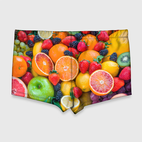 Мужские купальные плавки 3D с принтом ABUNDANCE OF FRUITS в Белгороде, Полиэстер 85%, Спандекс 15% |  | colorful | fresh | grape | green | healthy | lemon | orange | pineapple | red | strawberry | summer | sweet | vegetarian | yellow | ананас | апельсин | вегетарианский | виноград | желтый | здоровый | зеленый | клубника | красный | красочный | лето | лимон