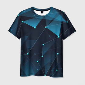 Мужская футболка 3D с принтом Кибернетические звёзды в Петрозаводске, 100% полиэфир | прямой крой, круглый вырез горловины, длина до линии бедер | арт | вектор | векторный рисунок | геометрия | звезда | звёзды | рисунок | созвездия