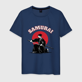 Мужская футболка хлопок с принтом Shogun  Samurai в Санкт-Петербурге, 100% хлопок | прямой крой, круглый вырез горловины, длина до линии бедер, слегка спущенное плечо. | samurai | shogun  samurai | самурай | сёгун | япония