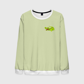 Мужской свитшот 3D с принтом Крокодил на фоне салатного цвета crocodile в Тюмени, 100% полиэстер с мягким внутренним слоем | круглый вырез горловины, мягкая резинка на манжетах и поясе, свободная посадка по фигуре | crocodile | for a child | for kids | green color | детский рисунок | дизайн с крокодилом | для детей | зеленый крокодил | зеленый фон | крокодил | принт для ребенка | рисунок крокодила | салатный цвет