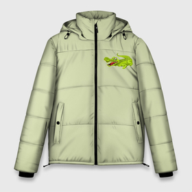 Мужская зимняя куртка 3D с принтом Крокодил на фоне салатного цвета crocodile , верх — 100% полиэстер; подкладка — 100% полиэстер; утеплитель — 100% полиэстер | длина ниже бедра, свободный силуэт Оверсайз. Есть воротник-стойка, отстегивающийся капюшон и ветрозащитная планка. 

Боковые карманы с листочкой на кнопках и внутренний карман на молнии. | crocodile | for a child | for kids | green color | детский рисунок | дизайн с крокодилом | для детей | зеленый крокодил | зеленый фон | крокодил | принт для ребенка | рисунок крокодила | салатный цвет