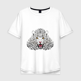 Мужская футболка хлопок Oversize с принтом WILD JAGUAR в Петрозаводске, 100% хлопок | свободный крой, круглый ворот, “спинка” длиннее передней части | animal | jaguar | predator | wild | дикая | животное | хищник | ягуар
