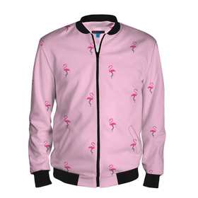 Мужской бомбер 3D с принтом Фламинго на розовом фоне в Курске, 100% полиэстер | застегивается на молнию, по бокам два кармана без застежек, по низу бомбера и на воротнике - эластичная резинка | birds | delicate | flamingo | minimalism | minimalistic | nature | pattern | pink | seamless | summer | vacation | бесшовный | изящный | лето | минимализм | минималистичный | отпуск | паттерн | природа | птицы | розовый | фламинго