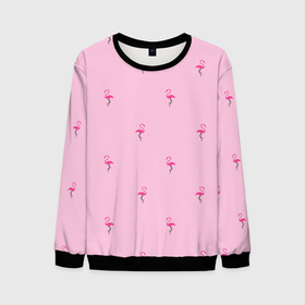 Мужской свитшот 3D с принтом Фламинго на розовом фоне в Петрозаводске, 100% полиэстер с мягким внутренним слоем | круглый вырез горловины, мягкая резинка на манжетах и поясе, свободная посадка по фигуре | birds | delicate | flamingo | minimalism | minimalistic | nature | pattern | pink | seamless | summer | vacation | бесшовный | изящный | лето | минимализм | минималистичный | отпуск | паттерн | природа | птицы | розовый | фламинго