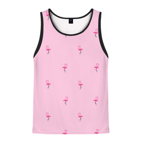 Мужская майка 3D с принтом Фламинго на розовом фоне в Петрозаводске, 100% полиэстер | круглая горловина, приталенный силуэт, длина до линии бедра. Пройма и горловина окантованы тонкой бейкой | birds | delicate | flamingo | minimalism | minimalistic | nature | pattern | pink | seamless | summer | vacation | бесшовный | изящный | лето | минимализм | минималистичный | отпуск | паттерн | природа | птицы | розовый | фламинго