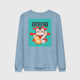 Мужской свитшот хлопок с принтом Манеки Неко Art , 100% хлопок |  | Тематика изображения на принте: japan | иероглиф | китай | кот | кошка | манеки неко | талисман | япония