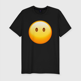 Мужская футболка хлопок Slim с принтом Эмоджи без рта в Тюмени, 92% хлопок, 8% лайкра | приталенный силуэт, круглый вырез ворота, длина до линии бедра, короткий рукав | emoji | eyes | no mouth | without mouth | без рта | глаза | эмоджи | эмодзи