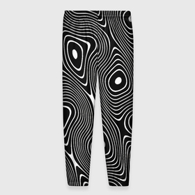 Мужские брюки 3D с принтом Чёрно белая стилизованная поверхность воды   Wave pattern в Санкт-Петербурге, 100% полиэстер | манжеты по низу, эластичный пояс регулируется шнурком, по бокам два кармана без застежек, внутренняя часть кармана из мелкой сетки | abstraction | fashion | pattern | raster | water | waves | абстракция | вода | волны | мода | паттерн | растр