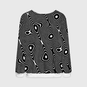 Мужской свитшот 3D с принтом Чёрно белая стилизованная поверхность воды   Wave pattern в Екатеринбурге, 100% полиэстер с мягким внутренним слоем | круглый вырез горловины, мягкая резинка на манжетах и поясе, свободная посадка по фигуре | Тематика изображения на принте: abstraction | fashion | pattern | raster | water | waves | абстракция | вода | волны | мода | паттерн | растр