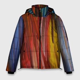 Мужская зимняя куртка 3D с принтом Разноцветная палитра красок в Новосибирске, верх — 100% полиэстер; подкладка — 100% полиэстер; утеплитель — 100% полиэстер | длина ниже бедра, свободный силуэт Оверсайз. Есть воротник-стойка, отстегивающийся капюшон и ветрозащитная планка. 

Боковые карманы с листочкой на кнопках и внутренний карман на молнии. | Тематика изображения на принте: абстрактное | абстракция | дети | искусство | картина | кисть | краски | мазок | палитра | радость | радуга | ребенок | рисунок | холст | художник | цвет