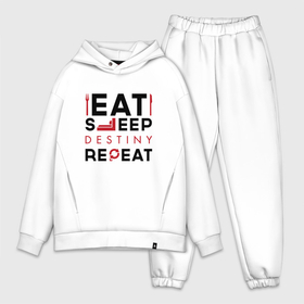 Мужской костюм хлопок OVERSIZE с принтом Надпись: Eat Sleep Destiny Repeat в Тюмени,  |  | destiny | eat sleep repeat | logo | дестини | игра | игры | лого | логотип | символ