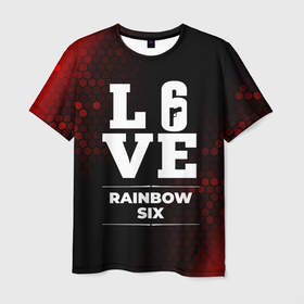 Мужская футболка 3D с принтом Rainbow Six Love Классика в Тюмени, 100% полиэфир | прямой крой, круглый вырез горловины, длина до линии бедер | Тематика изображения на принте: 