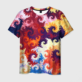Мужская футболка 3D с принтом Красочный фрактальный паттерн   Fashion trend в Санкт-Петербурге, 100% полиэфир | прямой крой, круглый вырез горловины, длина до линии бедер | abstraction | color | fashion | fractal | pattern | абстракция | мода | паттерн | фрактал | цвет