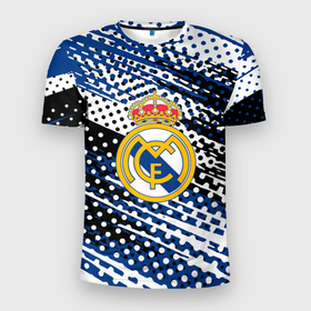 Мужская футболка 3D Slim с принтом real madrid   Реал Мадрид   краски , 100% полиэстер с улучшенными характеристиками | приталенный силуэт, круглая горловина, широкие плечи, сужается к линии бедра | club | football | logo | madrid | paint | real | real madrid | брызги | клуб | краска | лого | мадрид | мяч | реал | символ | спорт | футбол | футболист | футболисты | футбольный