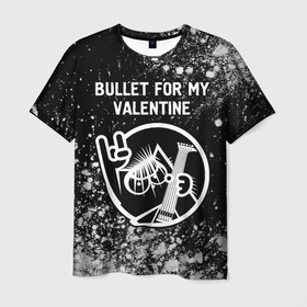 Мужская футболка 3D с принтом Bullet For My Valentine   КОТ   Арт в Санкт-Петербурге, 100% полиэфир | прямой крой, круглый вырез горловины, длина до линии бедер | Тематика изображения на принте: band | bullet | bullet for my valentine | for | metal | rock | valentine | буллет | валентайн | группа | кот | краска | краски | рок