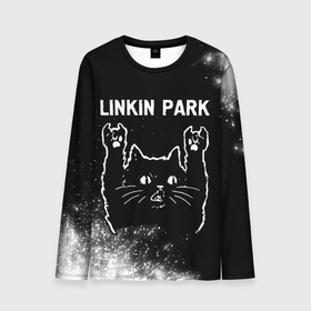 Мужской лонгслив 3D с принтом Группа Linkin Park и Рок Кот в Курске, 100% полиэстер | длинные рукава, круглый вырез горловины, полуприлегающий силуэт | Тематика изображения на принте: band | linkin | linkin park | metal | park | rock | группа | кот | краска | краски | линкин | парк | рок | рок кот