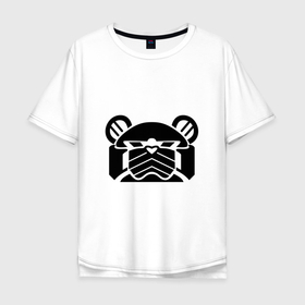 Мужская футболка хлопок Oversize с принтом Капитан команды в Новосибирске, 100% хлопок | свободный крой, круглый ворот, “спинка” длиннее передней части | арт | иллюстрация | командир | королевская битва | логотип | робот