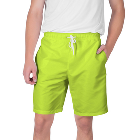 Мужские шорты 3D с принтом Зеленый неон из фильма Барби ,  полиэстер 100% | прямой крой, два кармана без застежек по бокам. Мягкая трикотажная резинка на поясе, внутри которой широкие завязки. Длина чуть выше колен | зеленый неоновый | неон зеленый | неоновый цвет | фильм барби | яркий зеленый