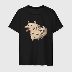 Мужская футболка хлопок с принтом Собачка с высунутым языком в Новосибирске, 100% хлопок | прямой крой, круглый вырез горловины, длина до линии бедер, слегка спущенное плечо. | dog | пес | песи | собака | собачка | щенок