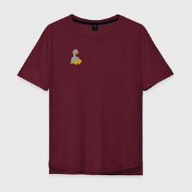 Мужская футболка хлопок Oversize с принтом Два весёлых гуся СЕРЫЙ mini в Тюмени, 100% хлопок | свободный крой, круглый ворот, “спинка” длиннее передней части | 